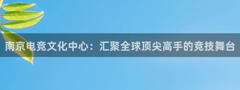 雷火电竞合法吗：南京电竞文化中心：汇聚全球顶尖高手的竞技舞台